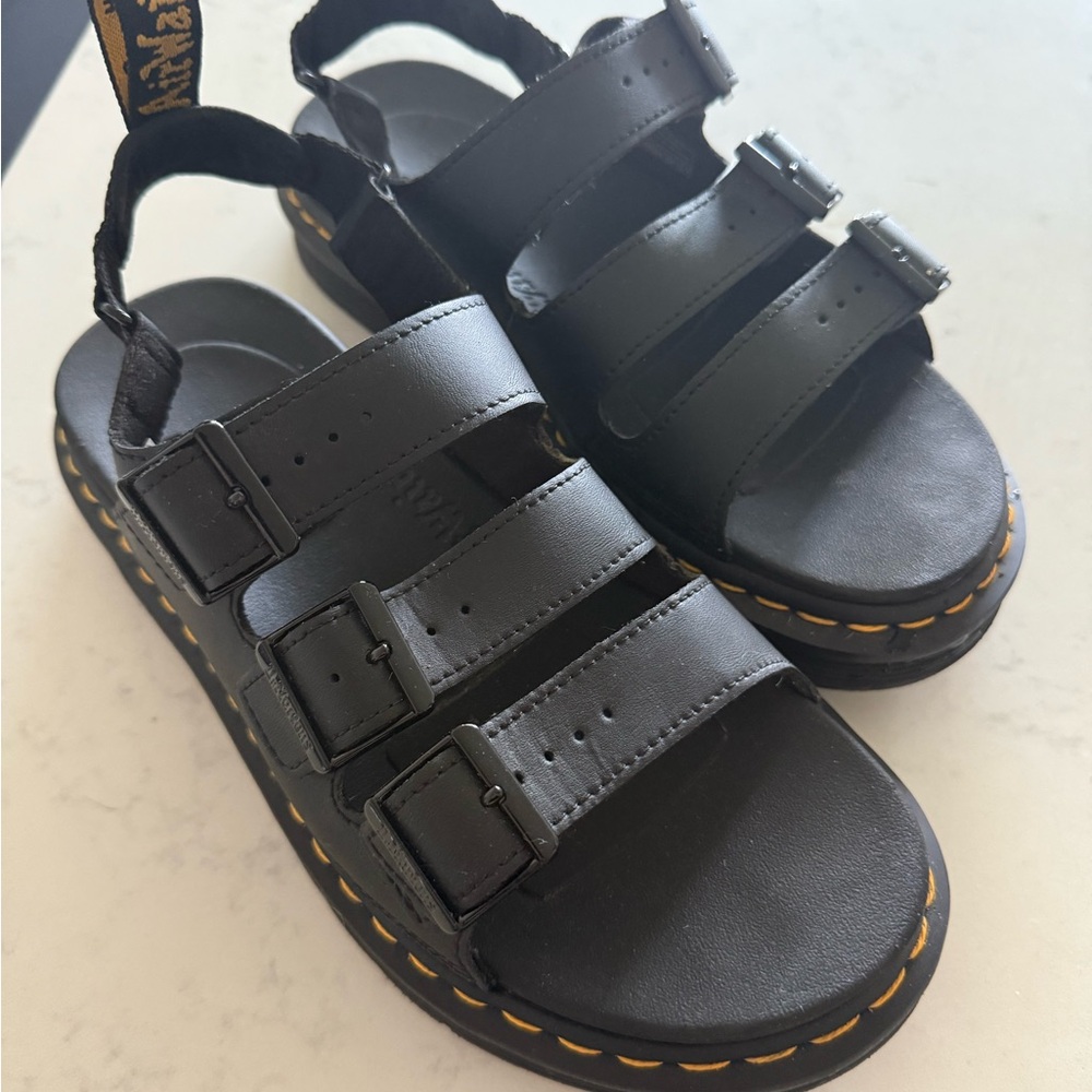 Dr. Martens Black Leather Sandals